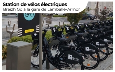 Station de location de vélos électriques à la gare de Lamballe-Armor