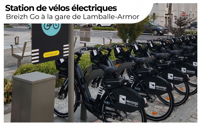 Station de location de vélos électriques à la gare de Lamballe-Armor
